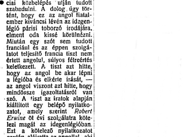 "Egy angol tévedésből beállt az Idegenlégióba"