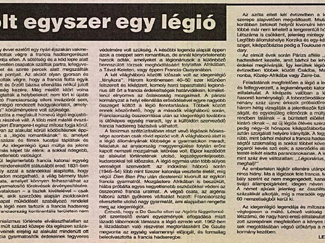 "Volt egyszer egy légió"