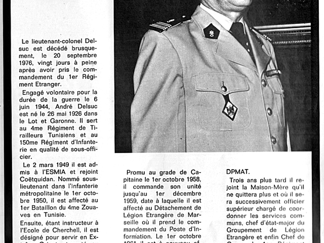 Lieutenant colonel Delsuc, 1° RE
