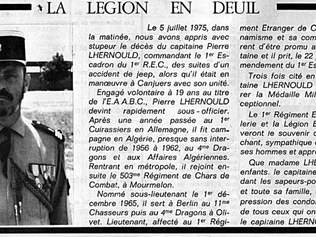 Capitaine Pierre Lhernould, 1° REC 1° ESC