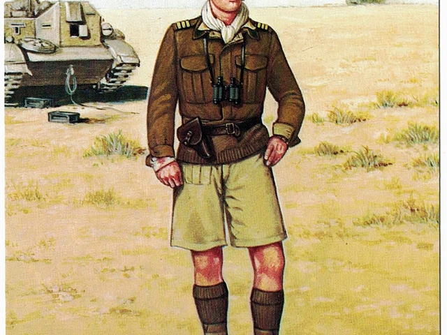 Grafikák: Officier - 13eme Demi-Brigade de Légion Etrangére, Bir Hakeim, Afrique du Nord, 1942