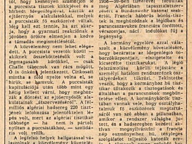 "A kormány kesztyűs kézzel bánik az idegenlégióval"
