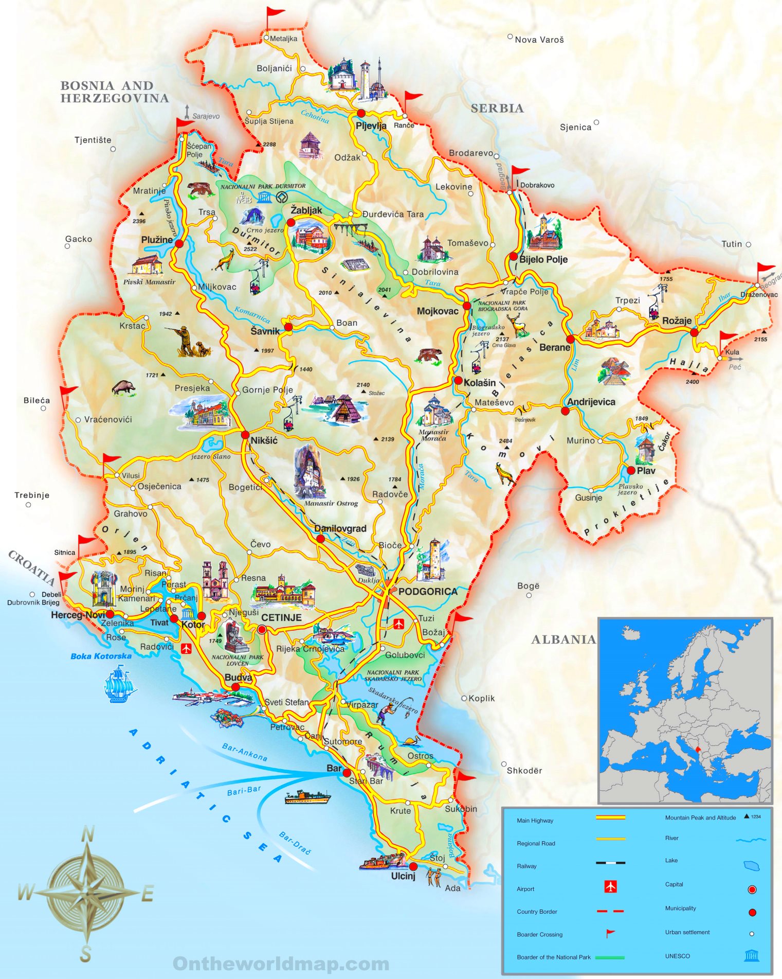 tourist map montenegro        <h3 class=