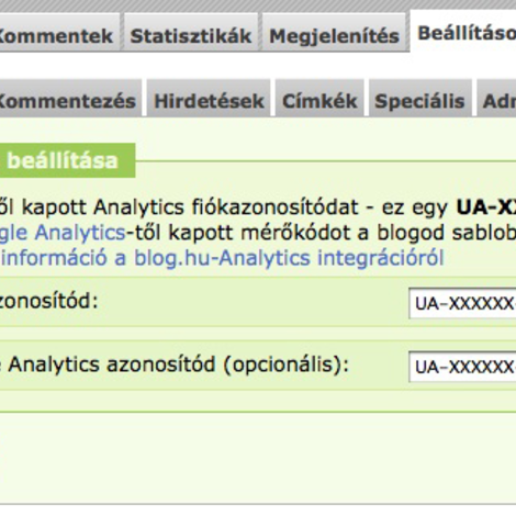 Google Analytics mérőkód beillesztése a blogokba