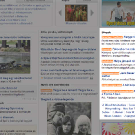 Blog.hu-s blogok az Index címlapján
