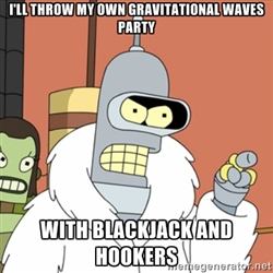 Mém: Bender a Futuramaból saját gravitációs hullám bulit csap