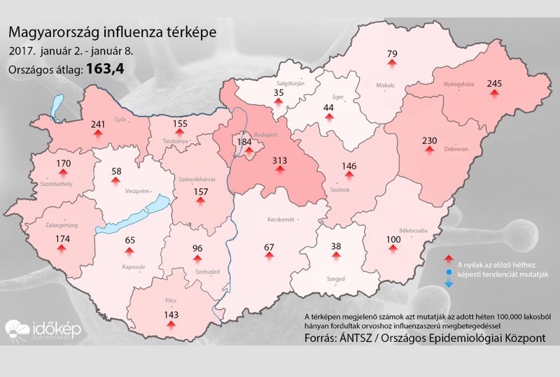 influenza térkép Kitört az influenzajárvány!   Influenza Blog influenza térkép