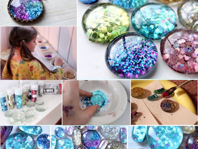 Glitterből mágnes vagy ékszer