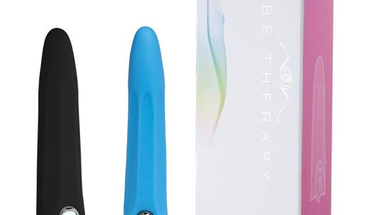 Frenzy, szárától keskenyedő, modern, luxus vibrátor (kék)