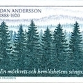 Kézírás Dan Andersson, svéd költő emlékbélyegén