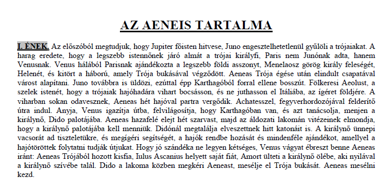 Aeneis tartalom