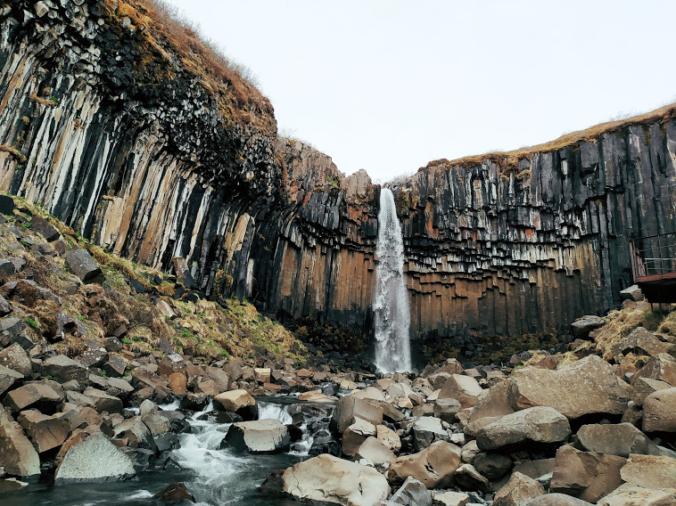 Svartifoss vízesés a Skaftafell nemzeti parkban