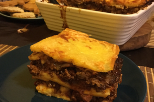 Vörösboros-gombás karácsonyi lasagne