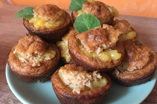 Főzőtök muffin rozmaringos-vaníliás barackkal töltve, gluténmentesen