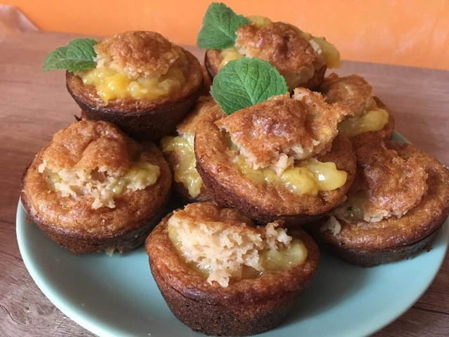 Főzőtök muffin rozmaringos-vaníliás barackkal töltve, gluténmentesen