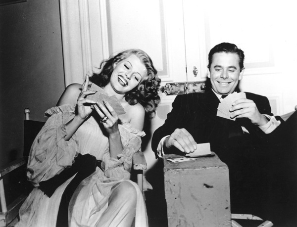 Glenn Ford and Rita Hayworth playing cards on the set of Gilda.jpg