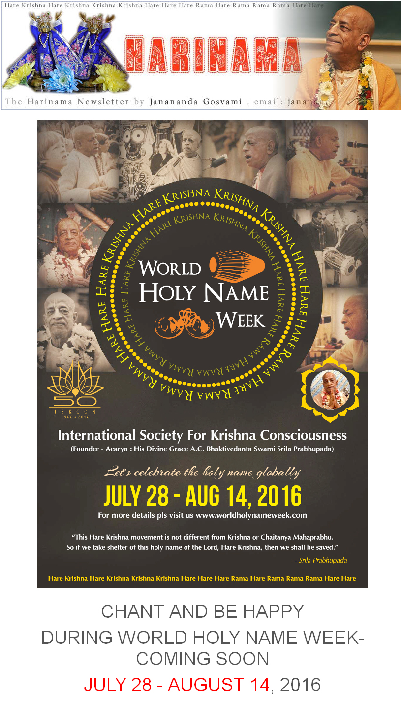 World Holy Name Week Harinama Newsletter