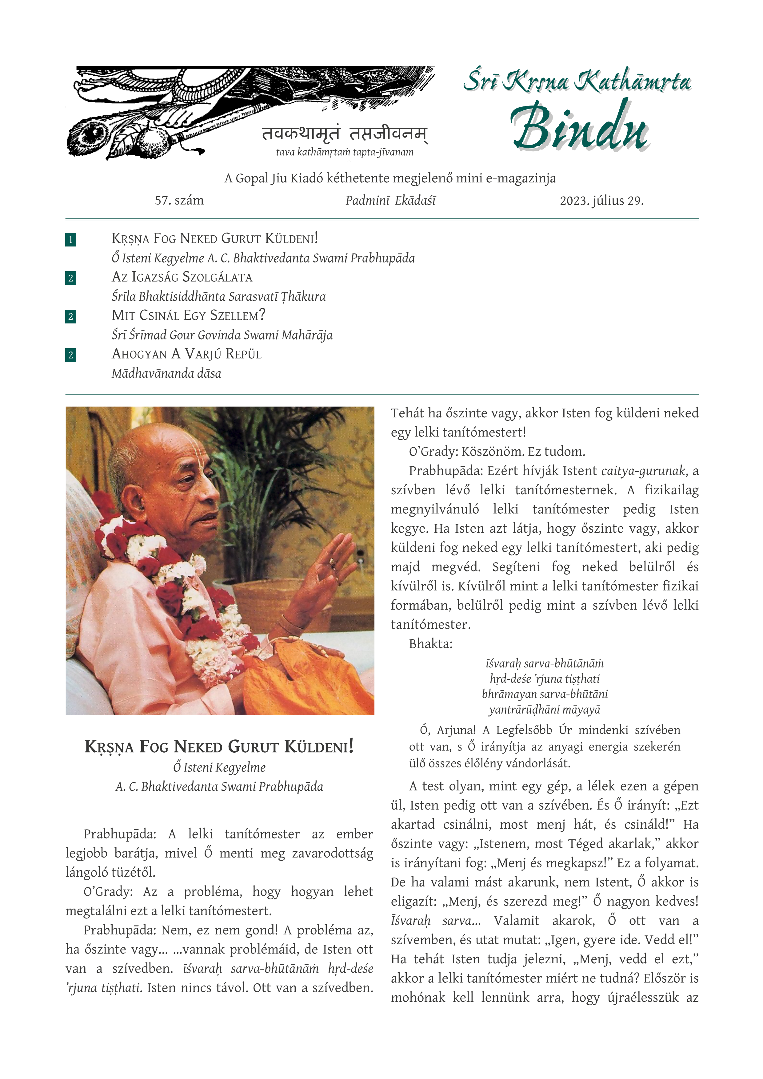 Sri Krsna Kathamrta Bindu #57