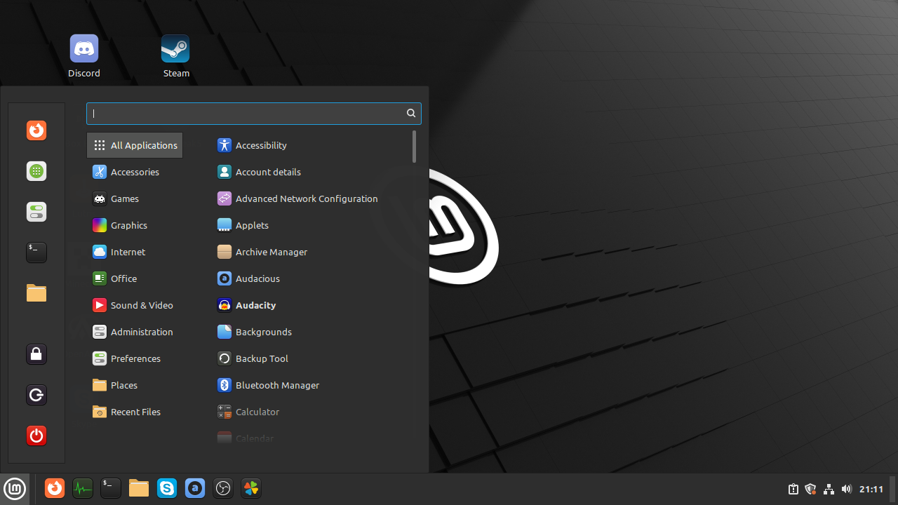 linuxmint21_cinnamon_2_start_menu.png