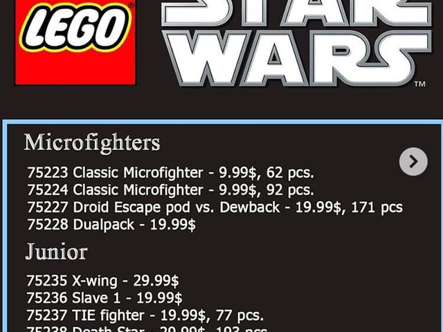 Lego Star Wars pletykák 2019-re