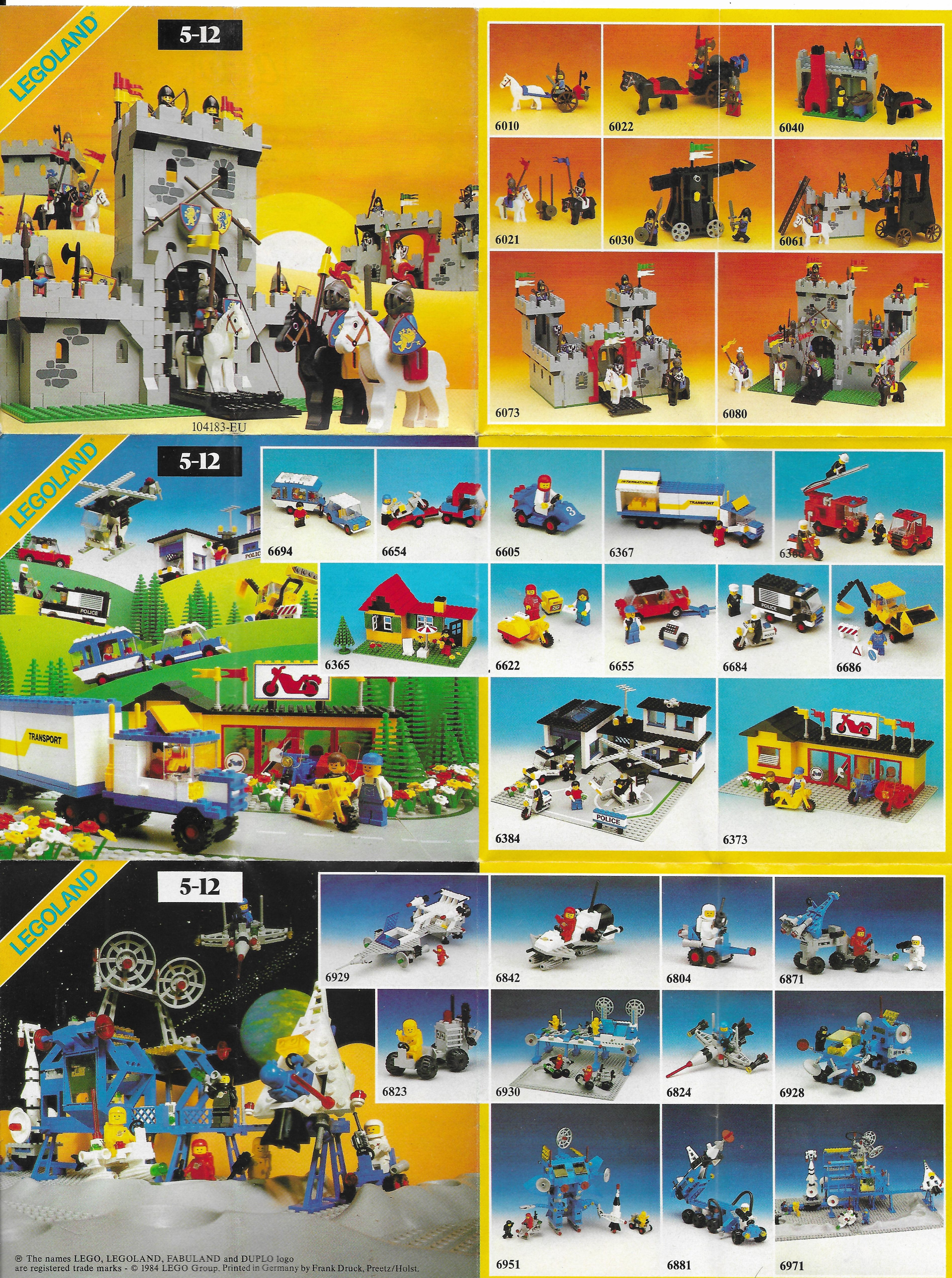 1984-es Lego egylapos insert