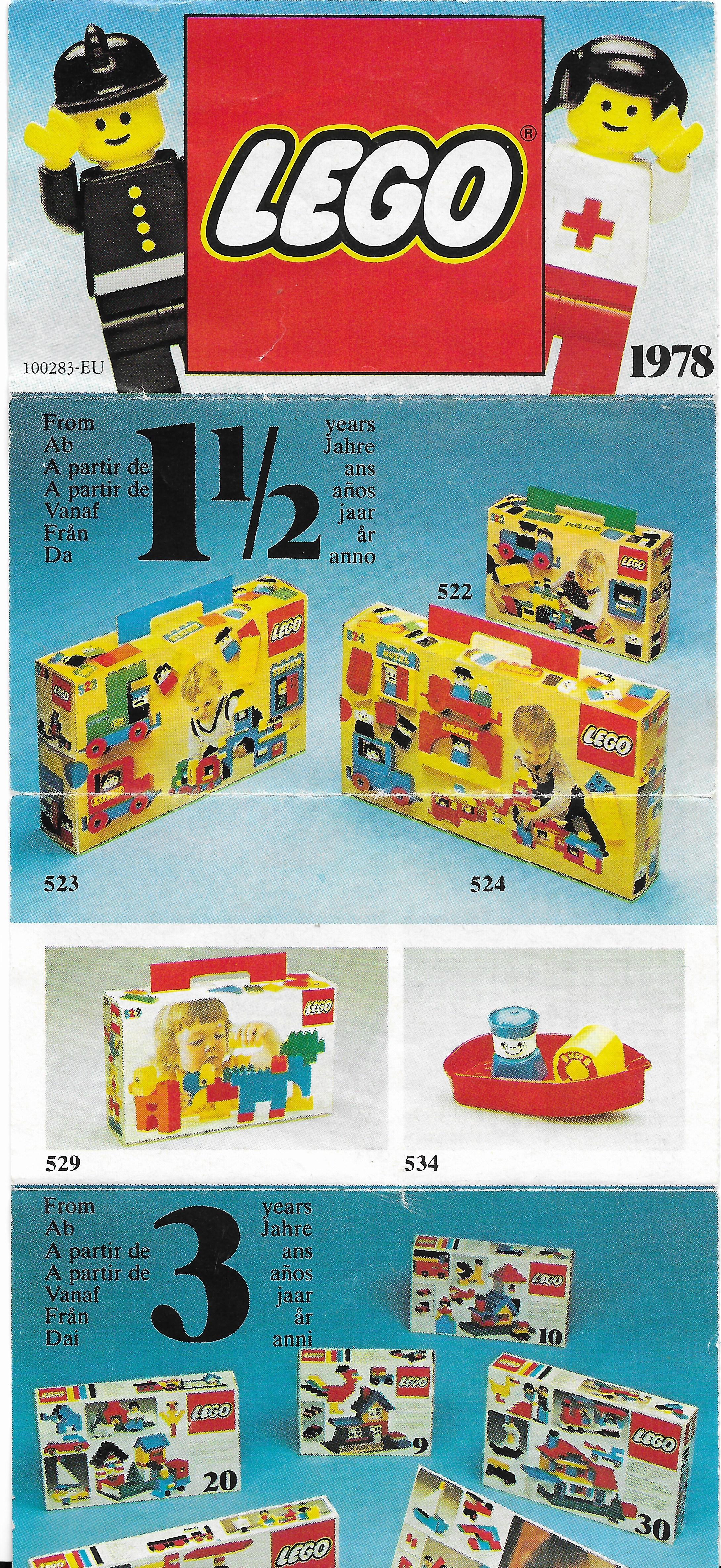 1978-as kihajtogatható Lego insert