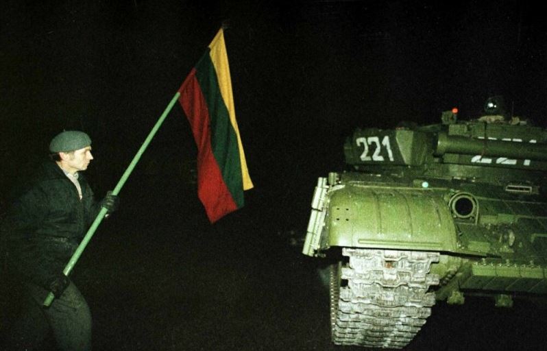 Szovjet tankkal szemben 1991. január 31-én.
