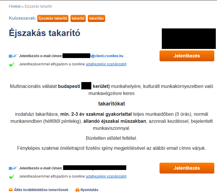 Éjszakai takarító is csak fényképes önéletrajzzal lehetsz. Vagy bennemaradt a sablonból, vagy… kíváncsi lennék, miért kell fénykép egy éjszakai takarítói állásra.