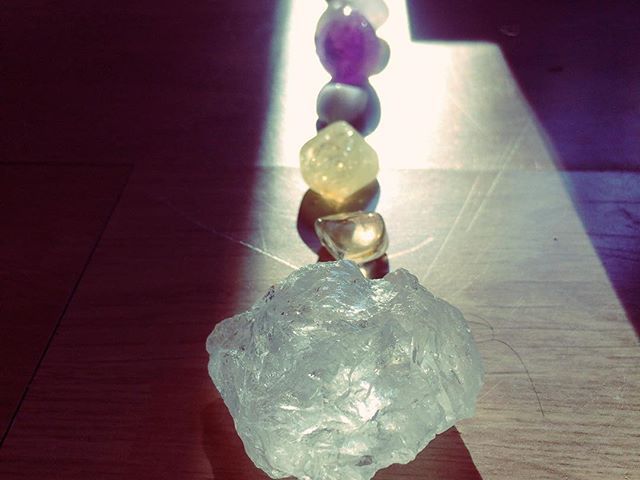 #yoga with my #crystals 