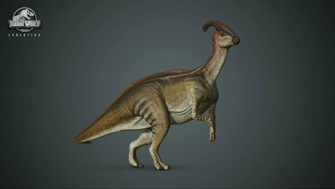 Egy parasaurolophus  