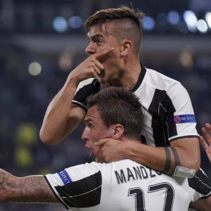 A Juventus játékosai az FC Barcelona elleni diadalról