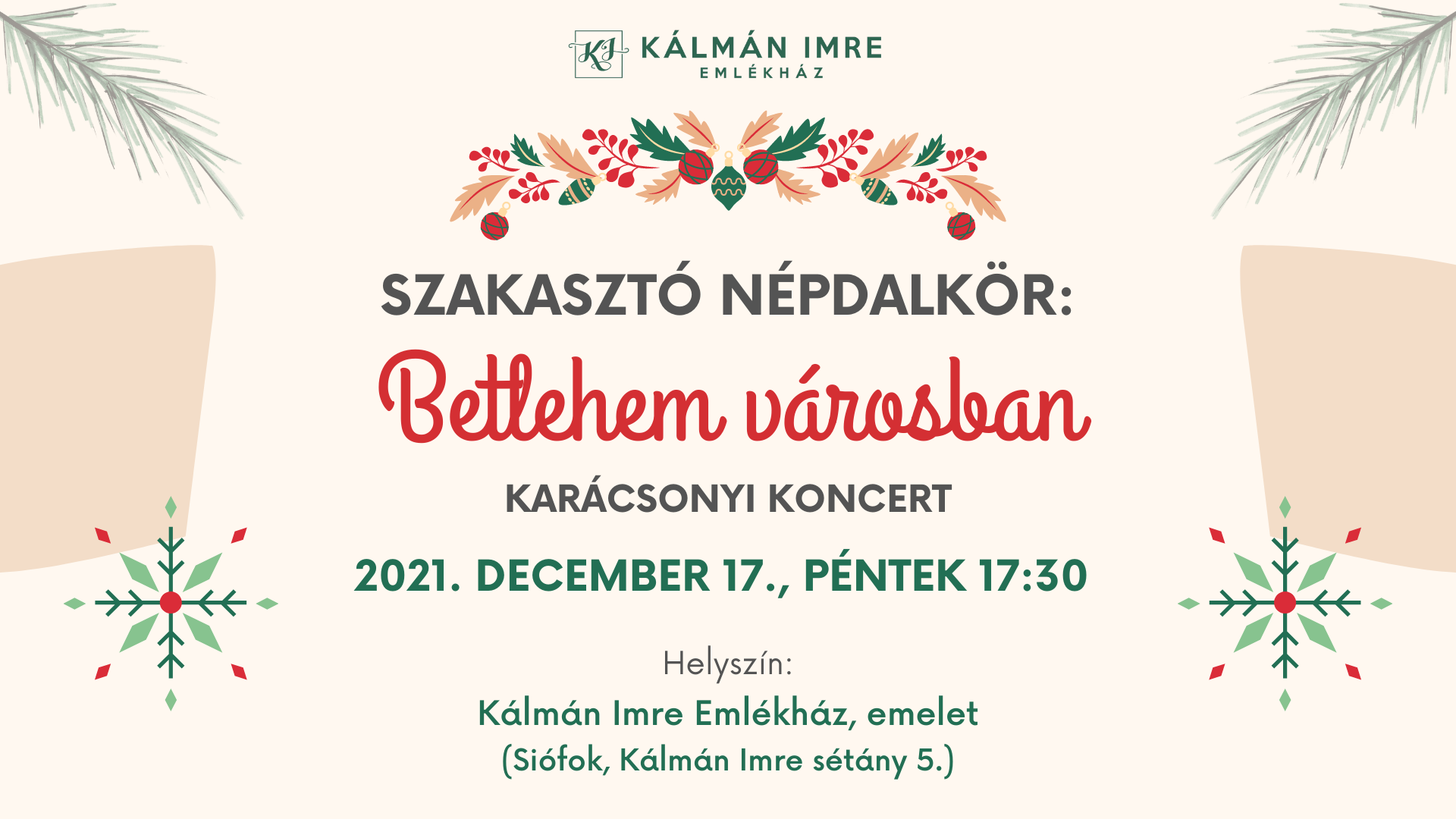 Szakasztó Népdalkör: Betlehem városban - karácsonyi koncert - 2021. december 17.