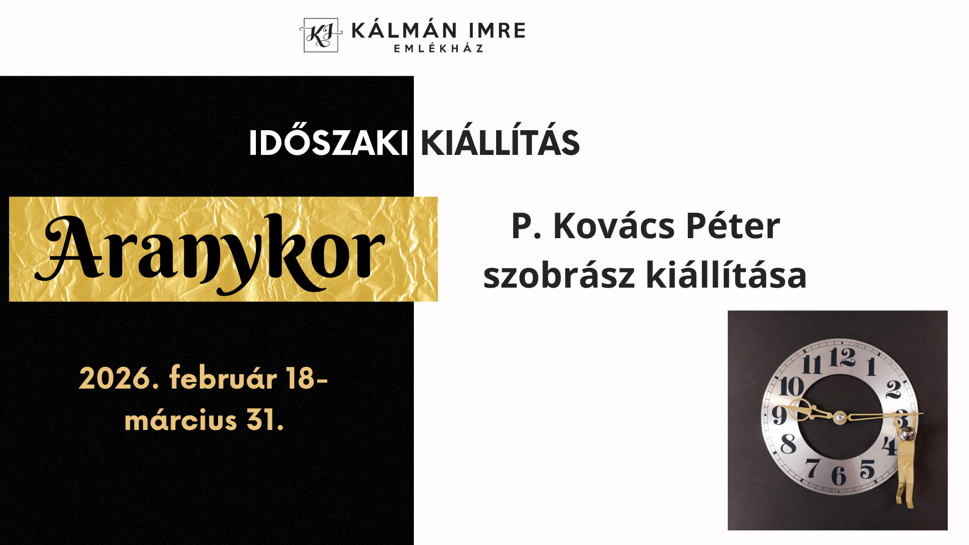 Aranykor | P. Kovács Péter szobrász időszaki kiállítása – 2026.03.31-ig