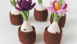 Horgolt (Amigurumi) Krókusz (hagyma, virág, cserép) Leírása