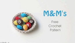 Horgolt Amigurumi M&M’s cukorka és tál leírása