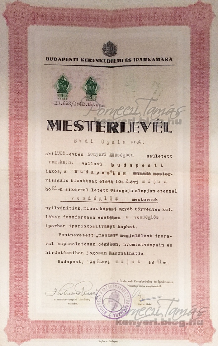 bedi_gyula_mesterlevel_1942.JPG