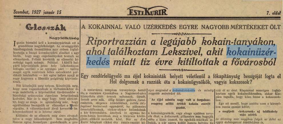 Esti Kurír 1927. január 15.