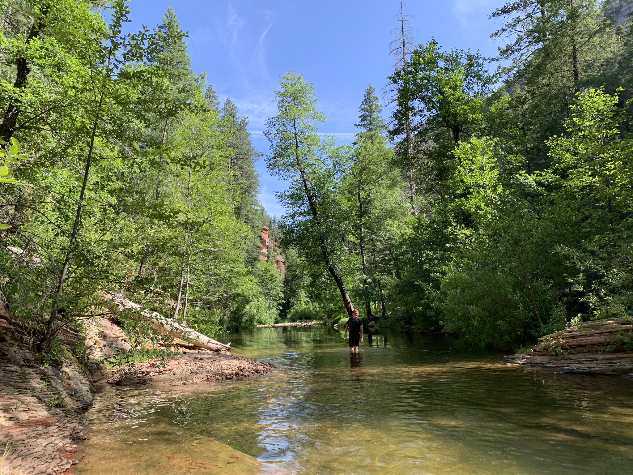 Oak Creek, a helyi Cuha patak, benne fürdőző - másnapra taknyos - amerikai kisgyerek :D