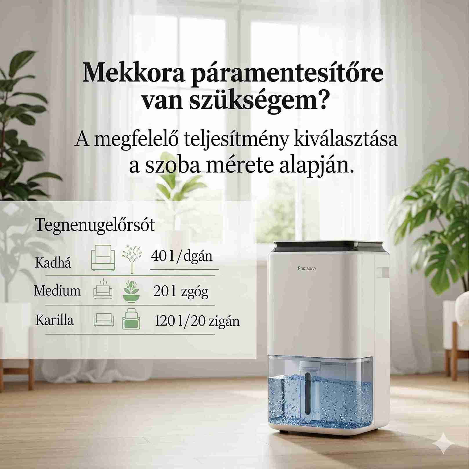 Mekkora páramentesítőre van szükségem? A megfelelő teljesítmény kiválasztása a szoba mérete alapján