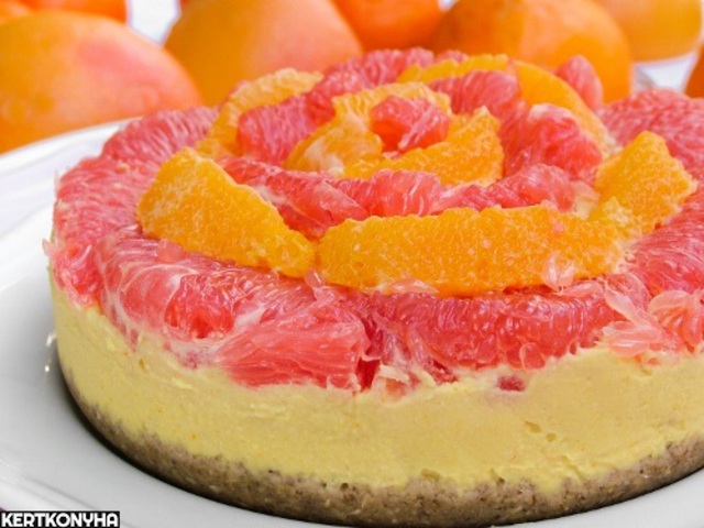 Narancsos és grapefruitos vitaminbomba torta (sütés nélkül)
