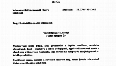 A KLIK vezetője levélben tájékoztatta az iskolaigazgatókat arról, hogy a Fidesznek van igaza