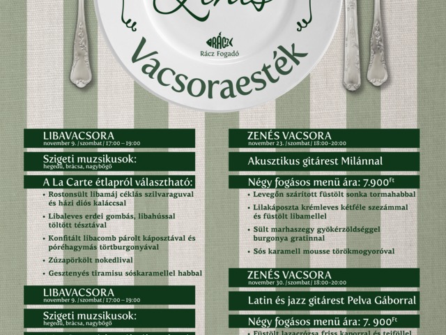 KISOROSZI ZENÉS VACSORAESTÉK