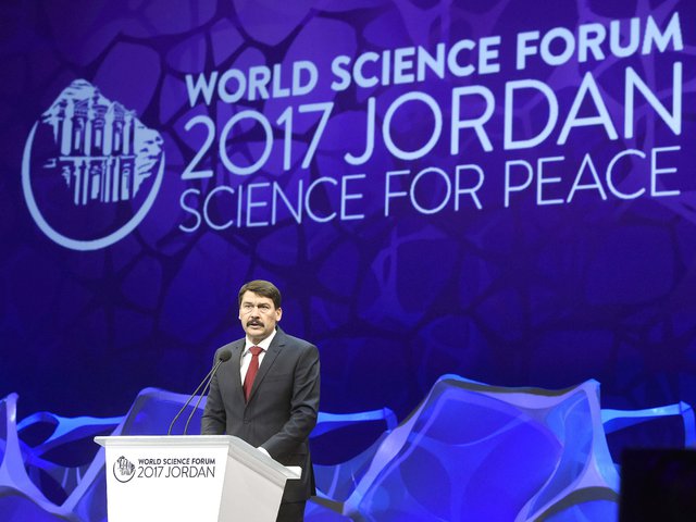 Áder János Jordániában a Tudomány Világfórumának (WSF) megnyitóján
