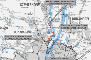 Elkészült az Eurovelo 6 kerékpárút Budapest-Szentendre közötti szakasz környezeti hatásvizsgálata.