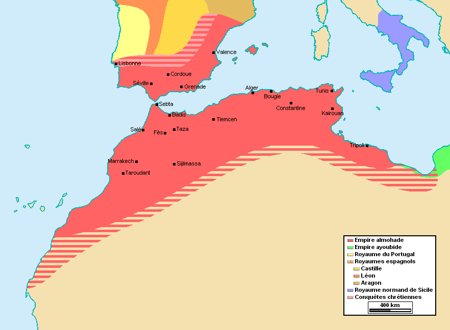 Az Almohád dinasztia területe