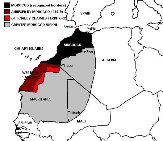 Nagy-Marokkó területe, ami nekik olyan, mint nekünk a Trianon előtti Nagy-Magyarország - egy politikai vágyálom