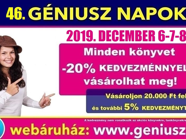 Hogy mit hoz a Mikulás? Géniusz Napokat Decemberben is! 46. Géniusz Napok - 2019. december 7-8-9.