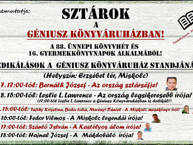 Óriási esemény közeleg, igazi sztárparádéval! - 88. ÜNNEPI KÖNYVHÉT ÉS 16. GYERMEKKÖNYV NAPOK!