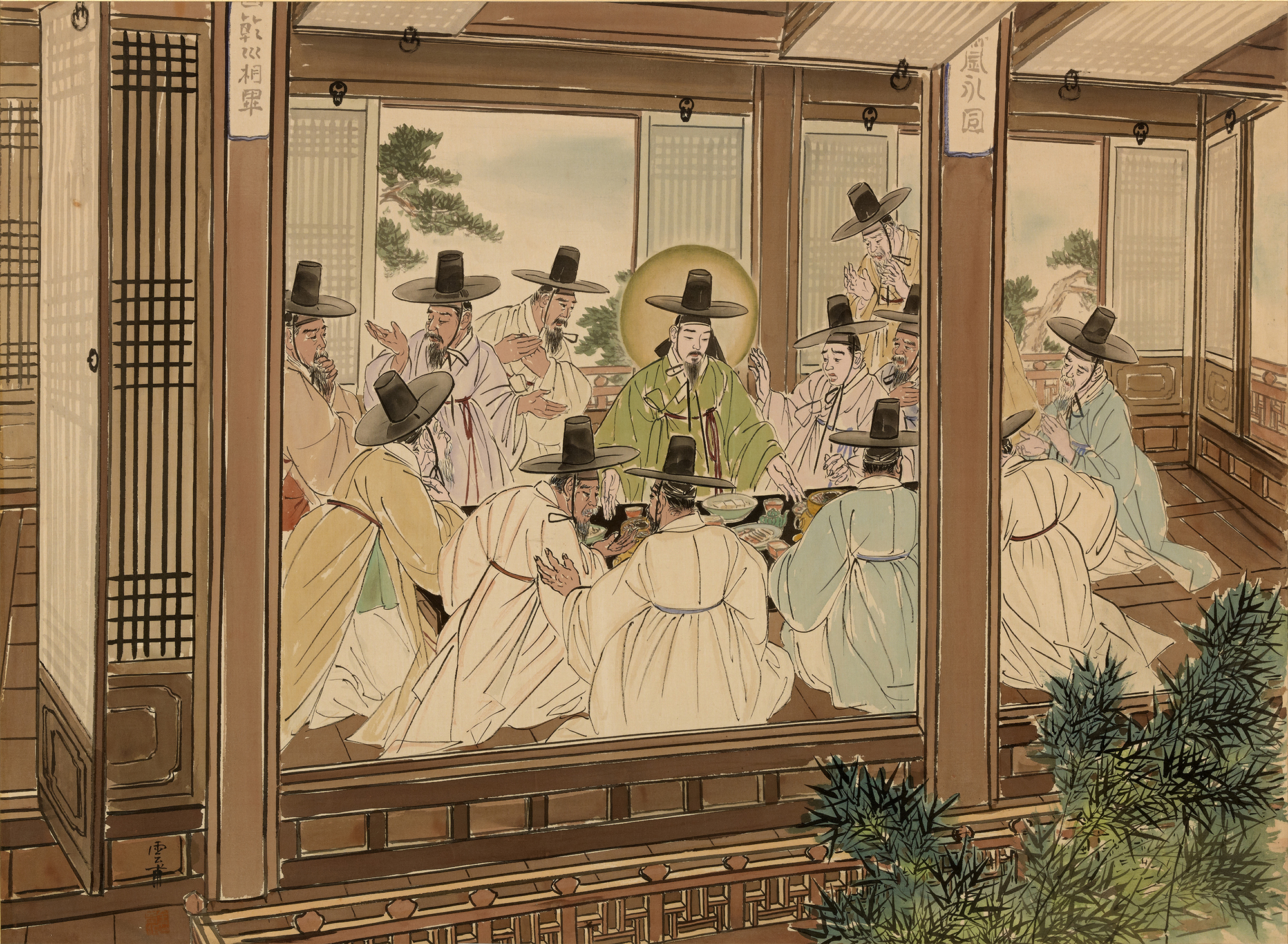 최후의 만찬, Last Supper, Utolsó vacsora, 1952-53, selyemfestmény, 73.5 x 101 cm, a Szöul Múzeum engedélyével