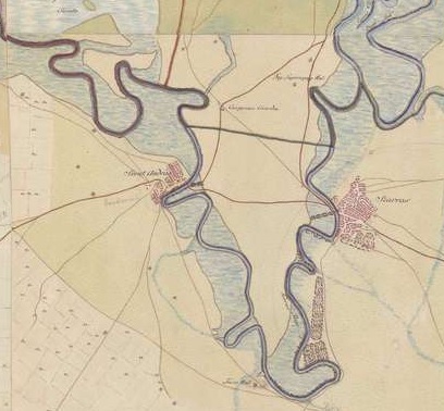 Huszár Mátyás térképének nagyítása az( akkor még )Nagy Körösről